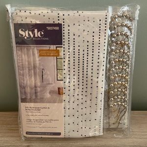 Shower curtain with rings. 70” x 72”
